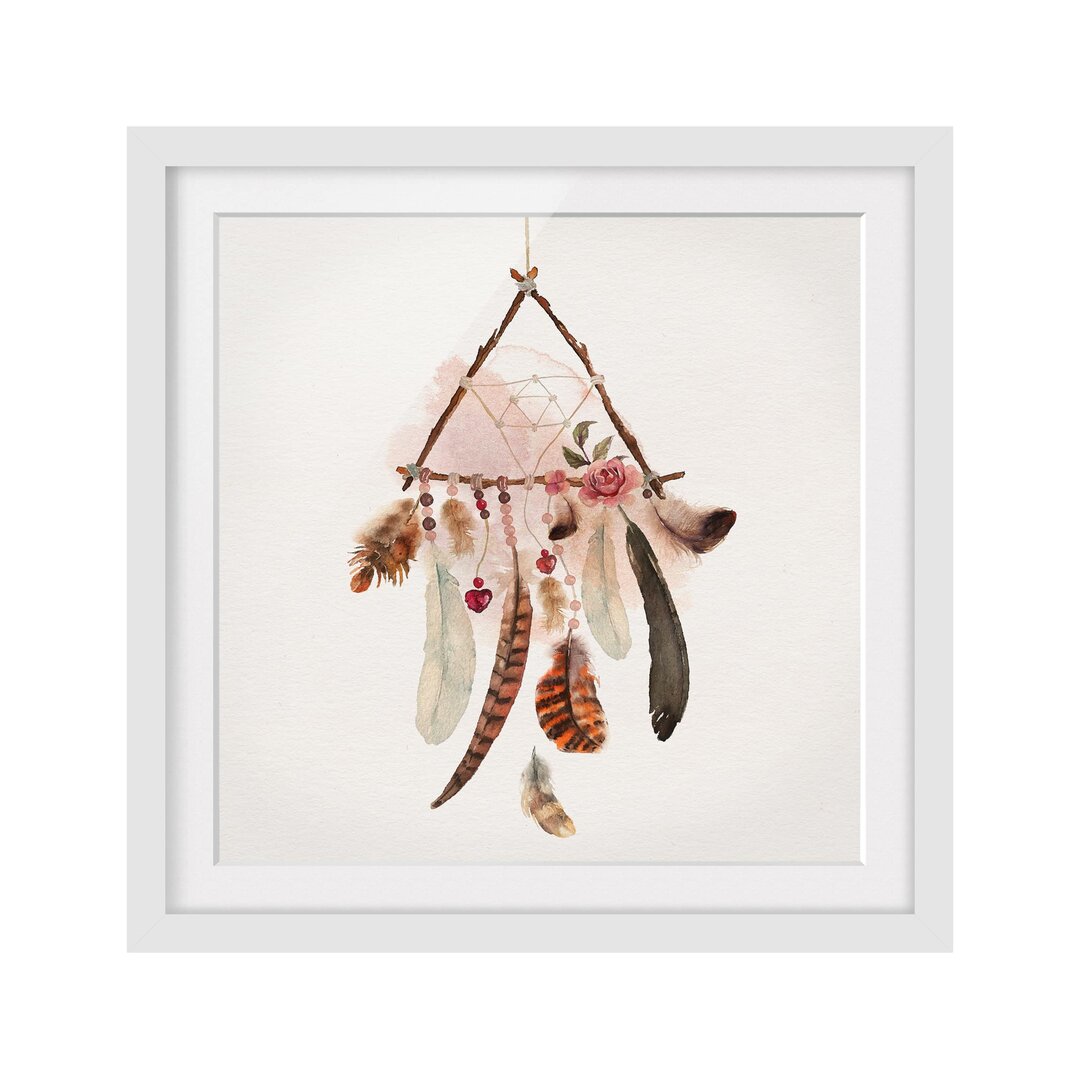 Gerahmter Grafikdruck Triangular Dream Catcher