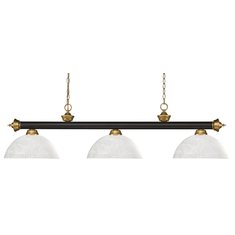 Chevelle 3 - Light Pool Table Lights Pendant, Dome White Linen