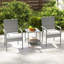 Ensemble de 3 meubles de patio avec coussins de siège et plateau de table en verre trempé gris et blanc-381155101