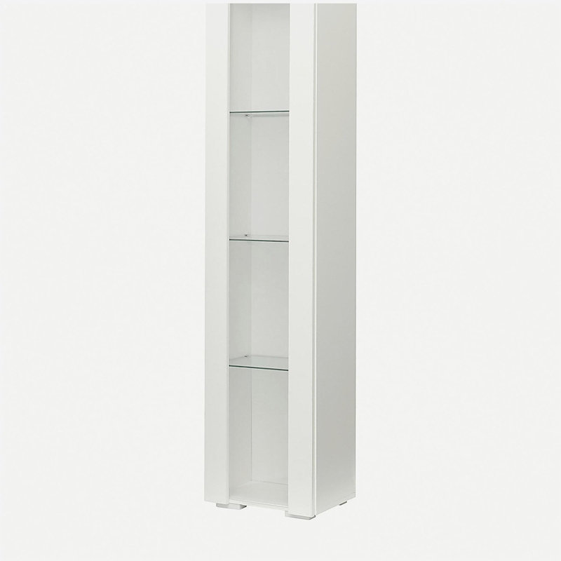 Armoire latérale avec éclairage en bande d'aluminium, White