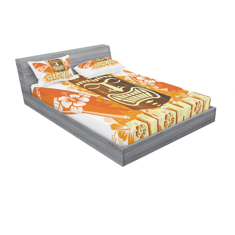 Ensemble de draps Hibiscus, Ensemble de draps pour lit double avec un drap-hou
