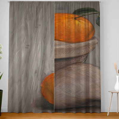 Bag of Oranges Blackout Curtain Pair for Home Decor