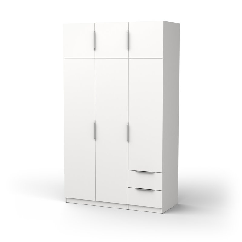 Nikoll 6 Door Manufactured Wood Wardrobe, 203cm H x 119.4cm W x 51.1cm D, White