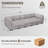 5-Seater Modular Sofa Chaise Lounge, Frostvelvet Upholstery Sofa Bed-874097729-874097730