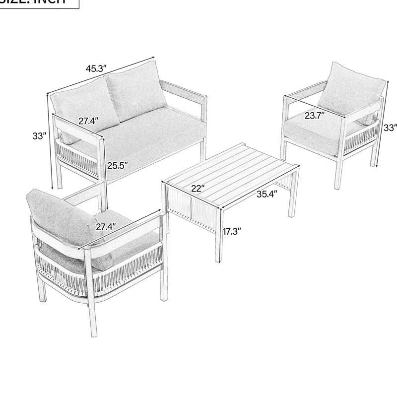 Fer d'extérieur avec table - pour utilisation sur le jardin, cadre beige, Beige