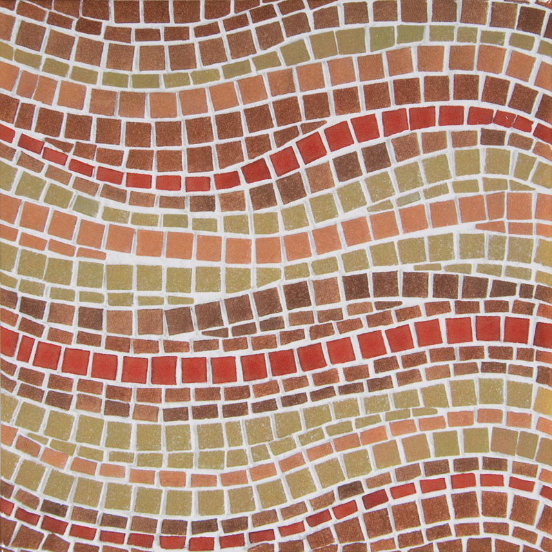 Carrelage décoratif décoratif en céramique 8 po x 8 po, Rouge / Brun