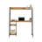Modern Computer Desk With Hutch, Brown Finish