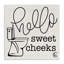 Toilette Hello Sweet Cheek's Black and White Curly Script Cursive par Penny Lane Edition - Art textuel sur toile-1997032624-1997032628