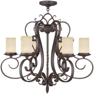 Lustre classique à 6 lumières avec abat-jour