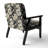 Cobalt Blue Scrollwork Swirls Victorian Pattern II - Upholstered Floral Accent Chair-1244380822