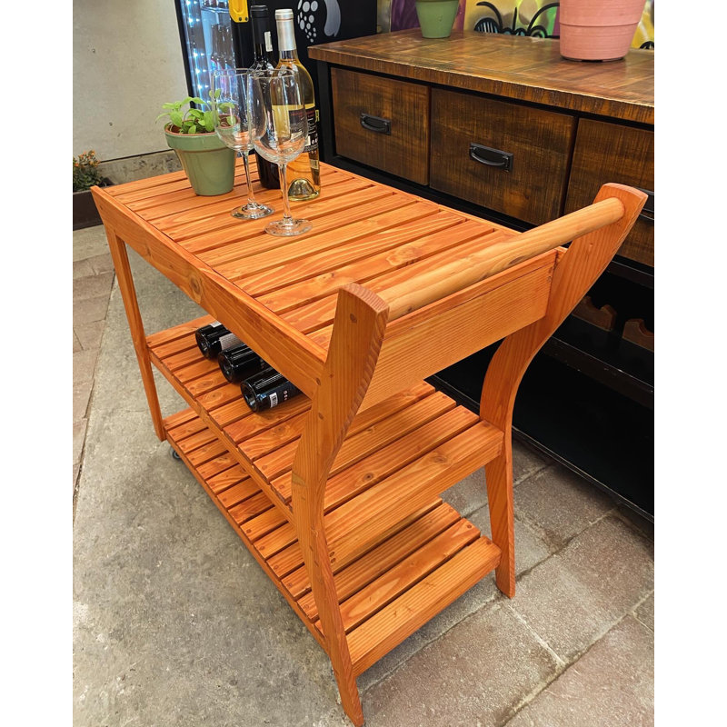 Chariot-bar en bois massif Jamyah