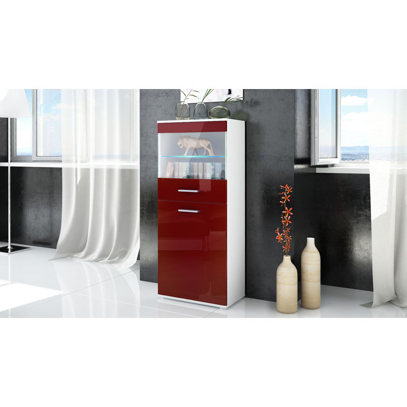 Kinser Curio Cabinet, Burgundy, Without