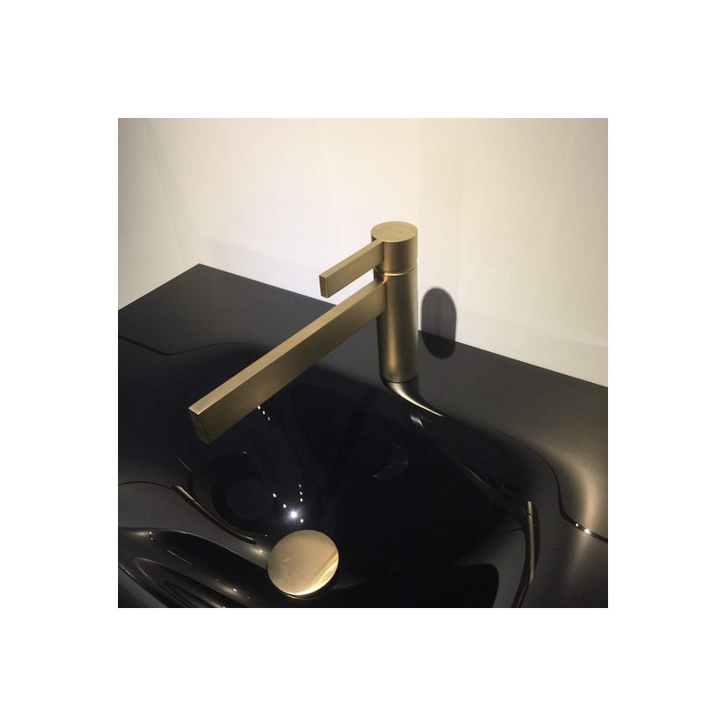 Sorrento Single Hole Bathroom Faucet, Satin Gold