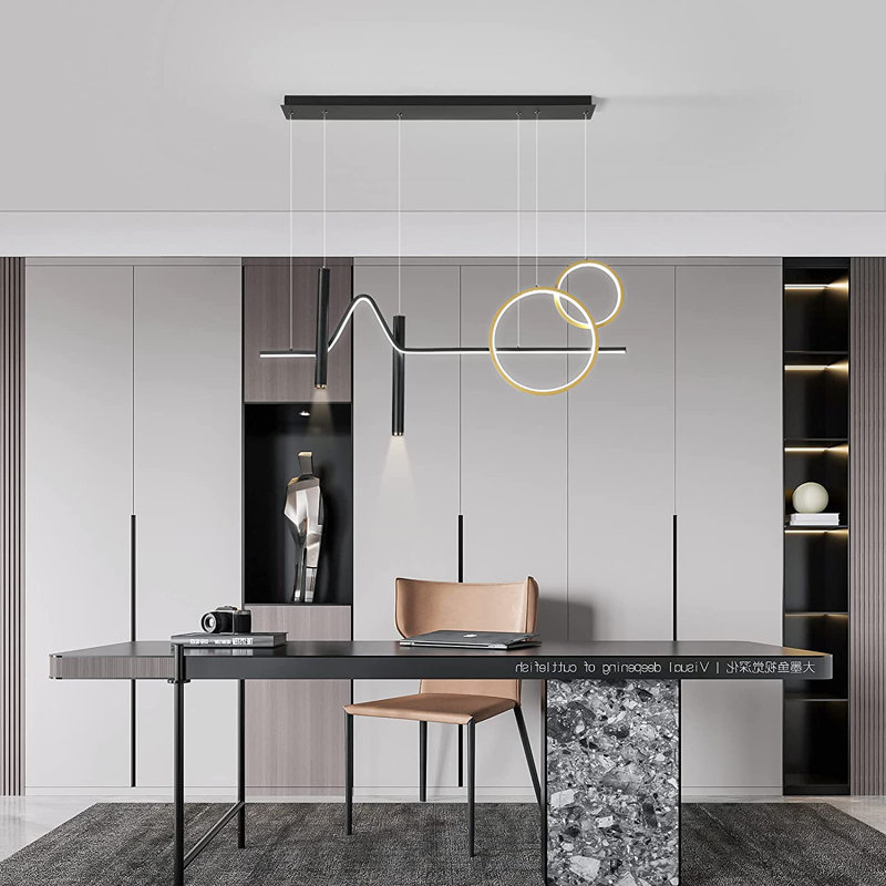 Lorisa 5 - Light Black LED Kitchen Island Pendant