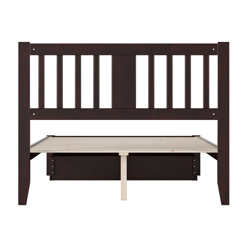 Zosia Solid Wood Slat Storage Bed, Full, Espresso
