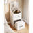 (48Cm) 3 In 1 Vanity Desk With Plip Top Mirror,Small Make Up Vanity Set With Visible Glass Desktop, Compact Makeup Vanity With 3 Drawers, Dressing Table, Prime Day, Deals For You Days-1153309195