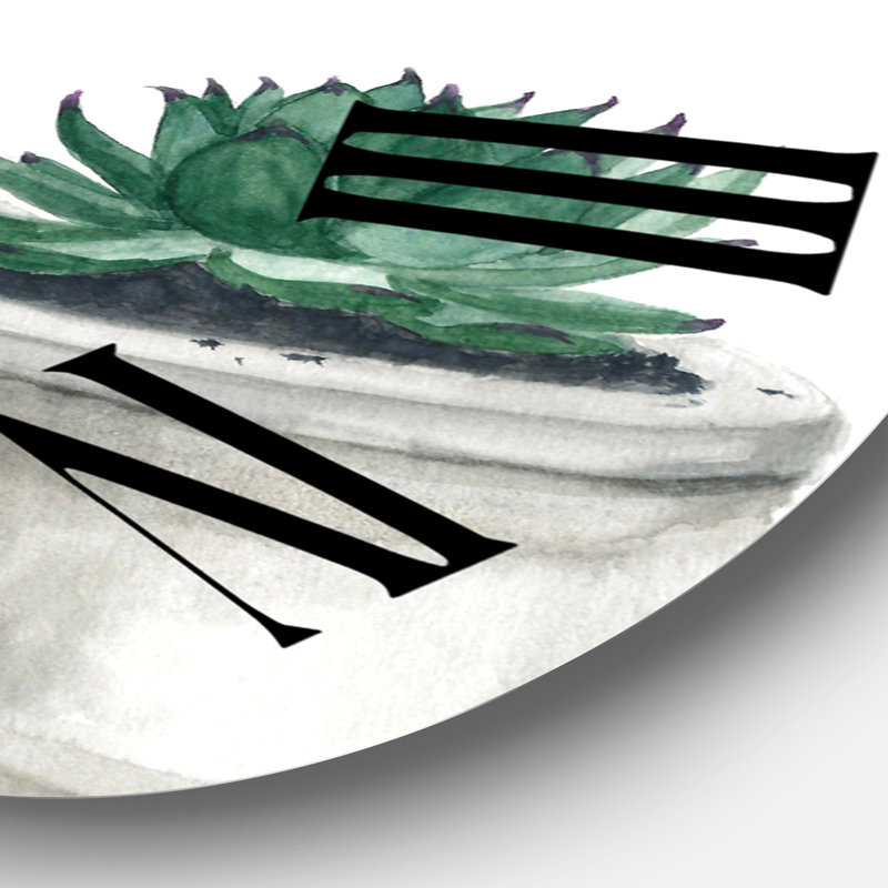 Cactus And Succulent House Plants VI - Farmhouse Wall Clock, 29" H x 29" W x 1" D