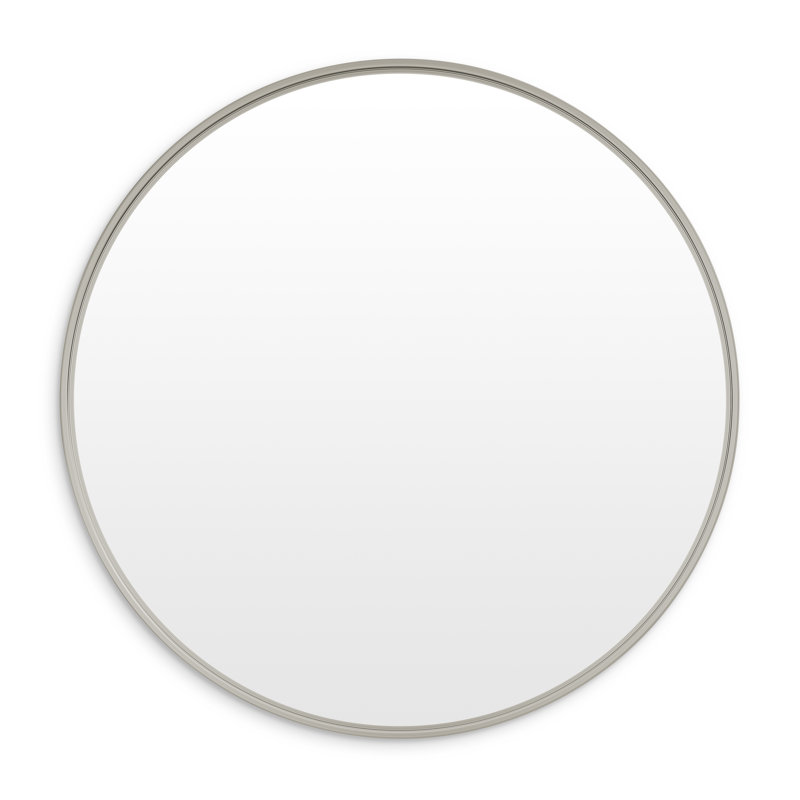 Hoopla Metal Round Wall Mirror, Putty, 36" x 36"