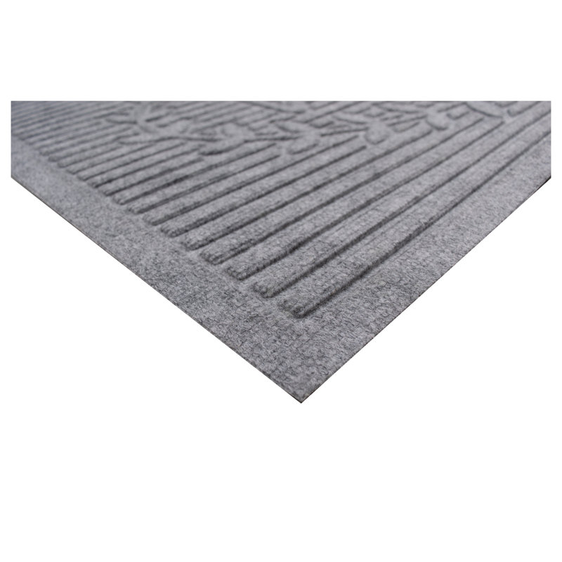 Tapis d'entrée / extérieur Barreto, Rectangle 2 pi x 3 pi, Gris