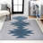 Katriel Minimalist Geometric Machine-Washable Gray/Blue Rug-1612857450