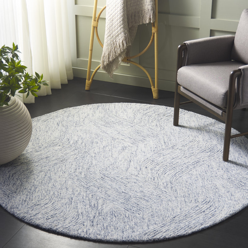 Tapis gris foncé Ballajura 102, Rond 6 pi