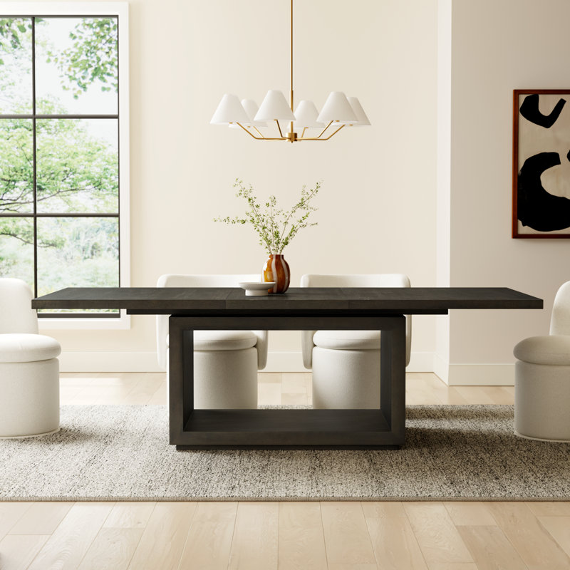 Eloise Extendable Acacia Dining Table, Basalt Gray