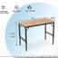 Établi ajustable 48 po pour garage, table d'atelier en bois d'hévéa avec patins en caoutchouc, poste de travail en bois franc, capacité de poids de plus de 2000 lb