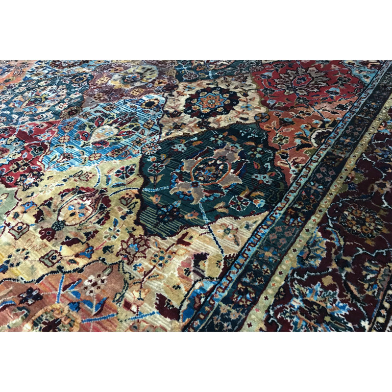 Tapis multicolore et rouge noué à la main de haute qualité