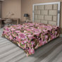 Pale Fuchsia/Green Brown Floral