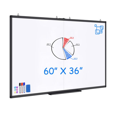 Tableau blanc magnétique effaçable à sec 60 po x 36 po