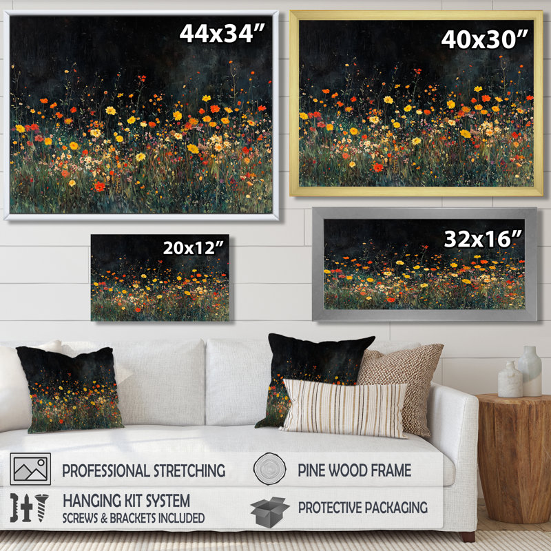 Colangelo - Floral Wall Art, Reproduction encadrée d'une seule photo, Noir, H 12 po x l 20 po