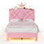 Lit plateforme tapissier en velours avec mobilier de chambre à coucher pour enfants Crown-1314945064-1314945058