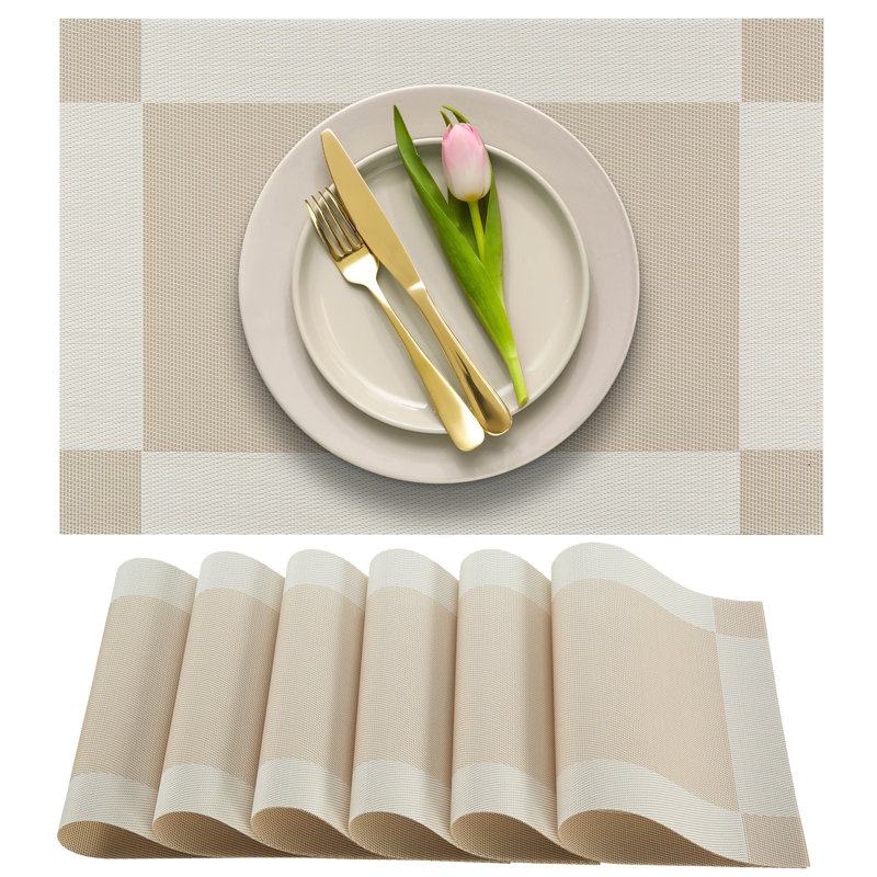 Davinee Polyester Rectangle Placemat, Ivory