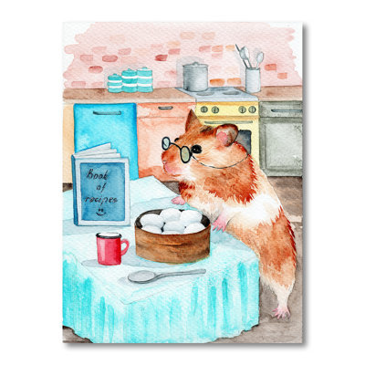 Drôle de petit hamster ayant le déjeuner - reproduction sur toile