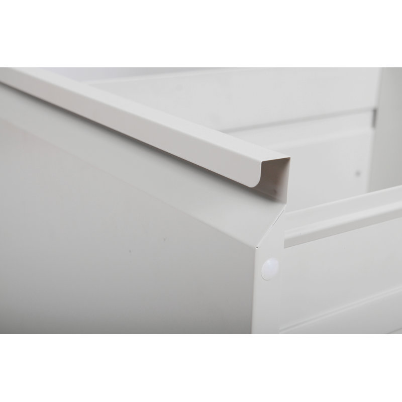 4 Drawer Lateral File Cabinet, Heavy Duty Metal Filing Cabinet, 35.4 Inch Wide Locking File Cabinet For Home Office, Space-Saving Vertical Storage With Anti-Tip Interlock