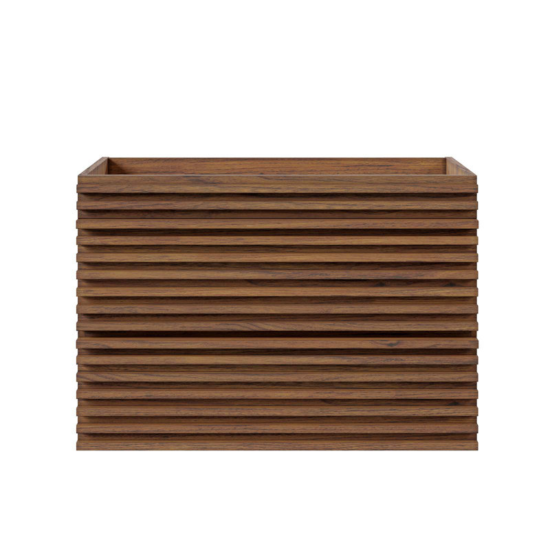 Modway Render 30" Wall Mounted Single Bathroom Vanity Base Only, Walnut