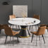 6 Seat Dining Table Set with Faux Leather Dining Chairs, 7-Piece Dining Set