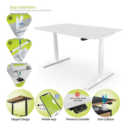 Linak DF2 Standing Desk Adjustable Metal Base Standing Desk