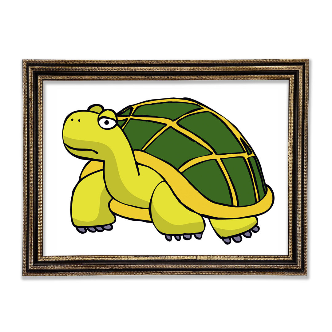 Gerahmtes Wandbild Big Turtle White