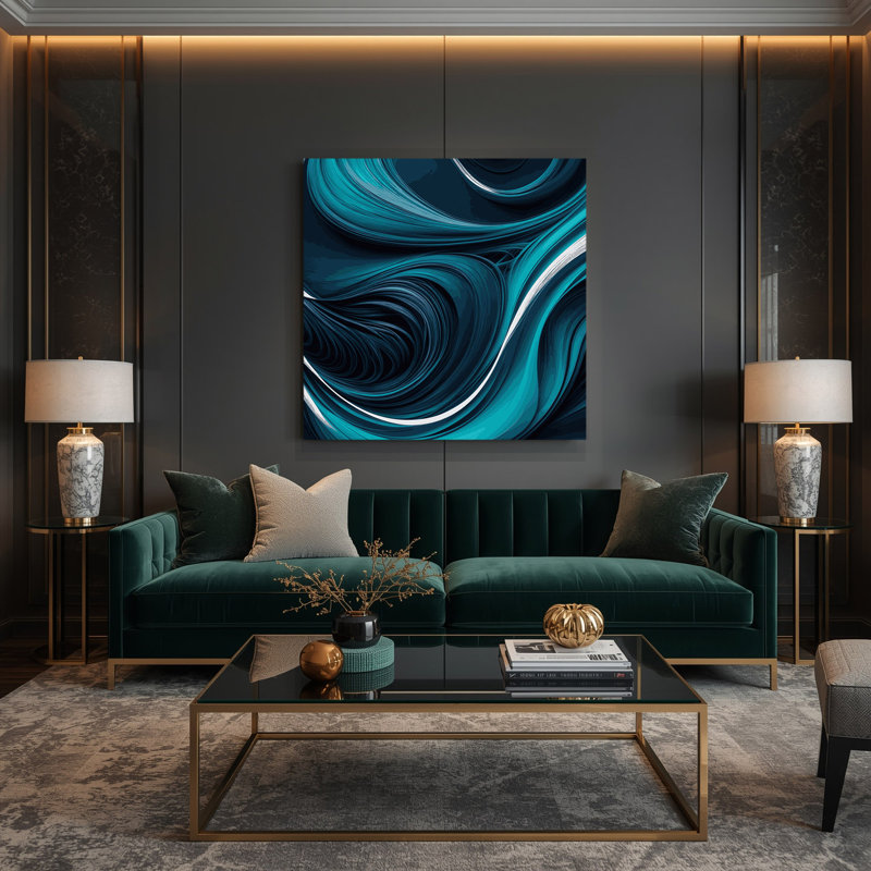Art numérique sur toile, abstraction numérique 34, H 32 po x l 32 po
