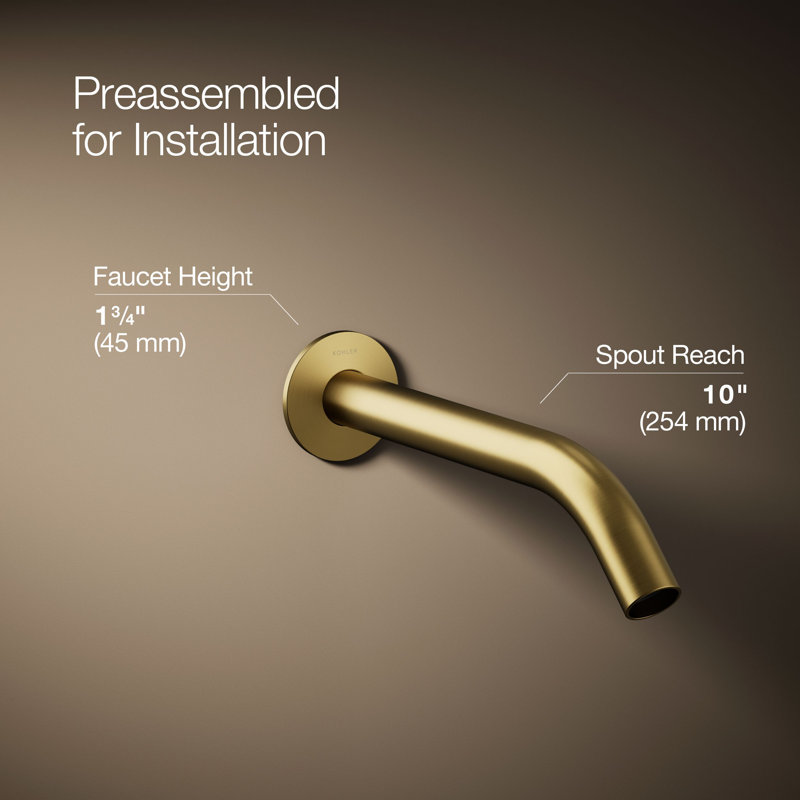 Components Wall-Mount Bathroom Sink Faucet Trim, Vibrant Brushed Moderne Brass