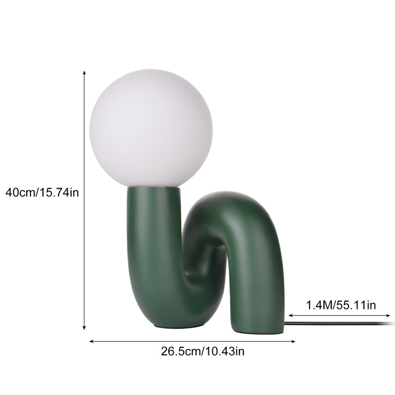 Verda Resin Table Lamp, Green