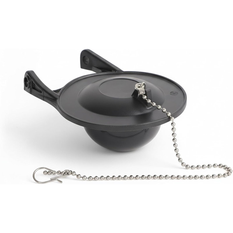 Robinet de réservoir de toilette avec chaîne en acier inoxydable et crochet Flapper en caoutchouc pour robinets de chasse 3 po Facile à installer