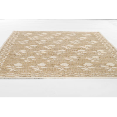 Erin Gates by Momeni Orchard Leaning Flower Jute and Wool Hand Woven Ivory Area Rug
