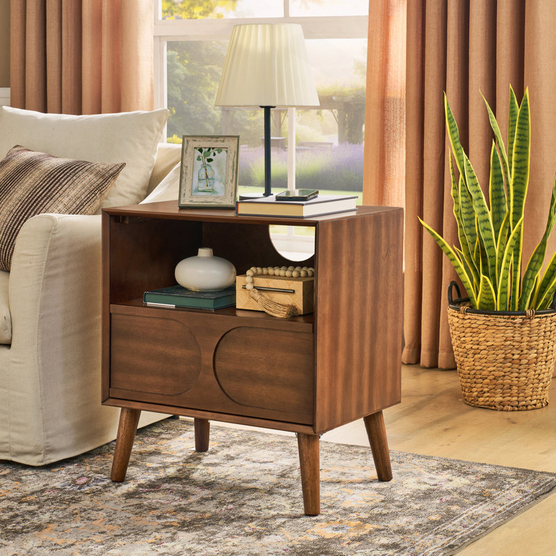 Mid Century Modern Nightstand with Multiple Functions and Stylish Design