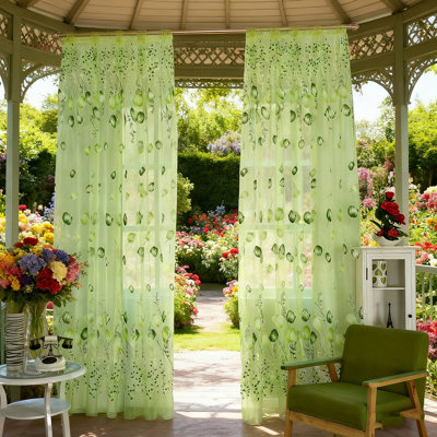 Rideaux transparents à imprimé floral tulipe pour le salon et la chambre à coucher, habillage de fenêtre en tulle doux (2 panneaux, 39 po x 78 po), filtrage de la lumière et décoration