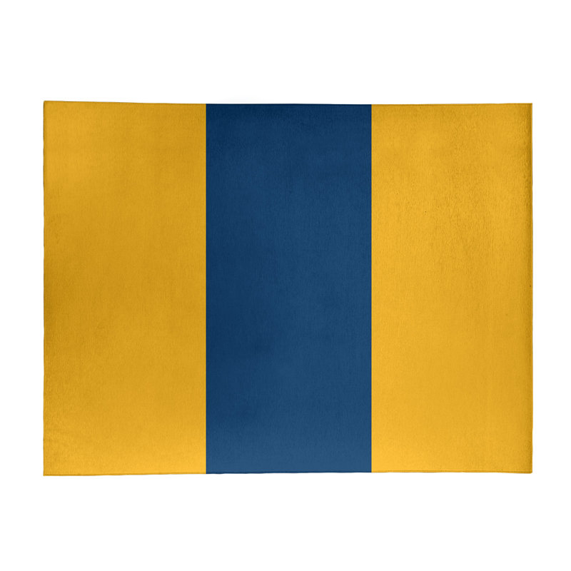 Tapis bleu/jaune, Rectangle 5 pi x 7 pi