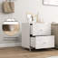 Table de chevet, table de chevet avec 2 tiroirs, style Mid-Century, blanc