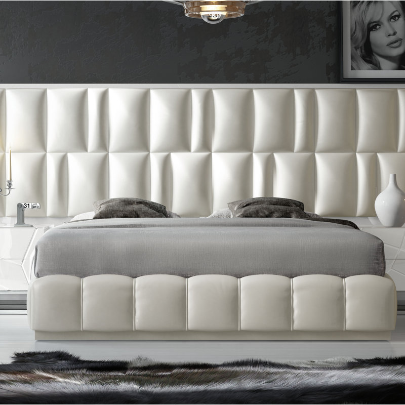 Annalya Vegan Leather Standard Bed, High Gloss, Queen