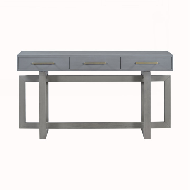 Console avec trois tiroirs, Gris antique